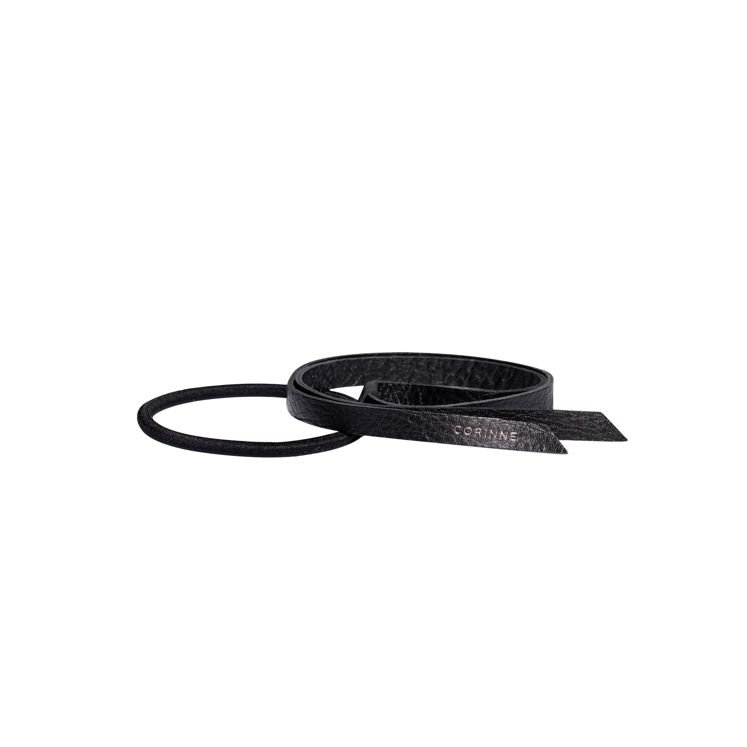 Leather Band Short Narrow Black - Image 2