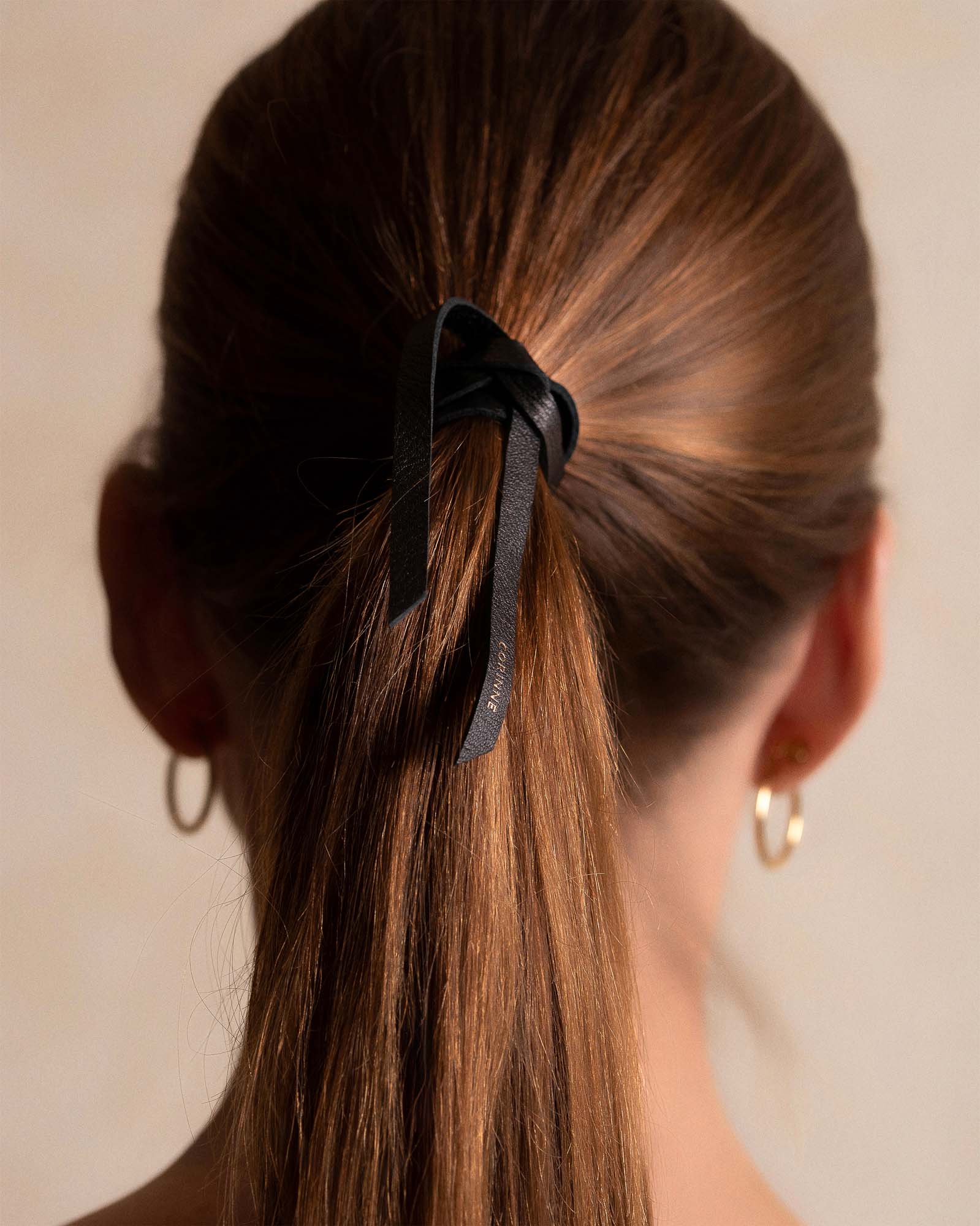 Leather Band Short Narrow Black